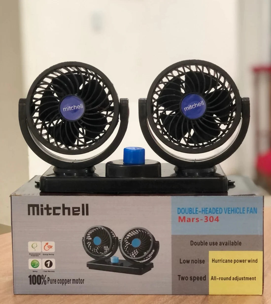 Ventilador 2 en 1 Giratorio 360 Para Carro