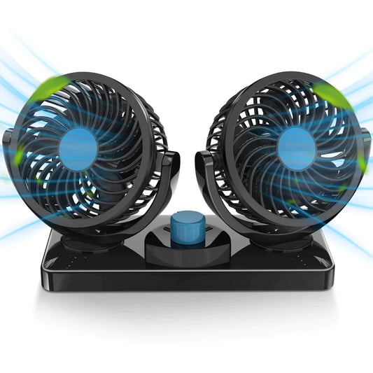 Ventilador 2 en 1 Giratorio 360 Para Carro